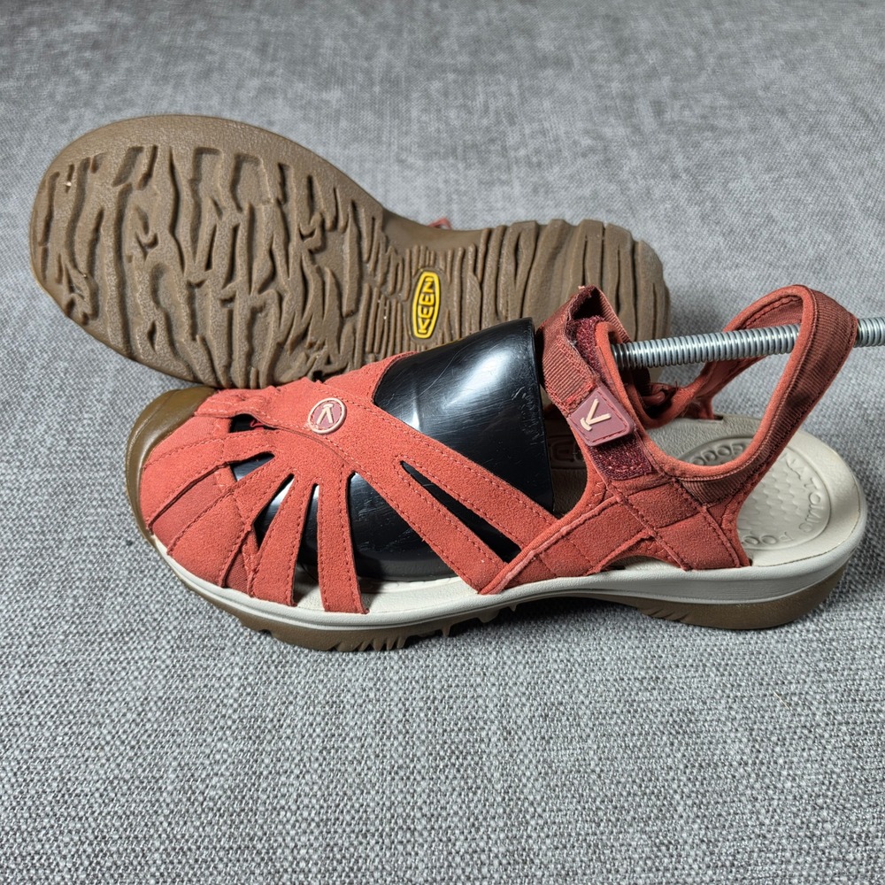 KEEN Rose Sandal Women 8.5 Red Washable Webbing Hook Loop 1025125